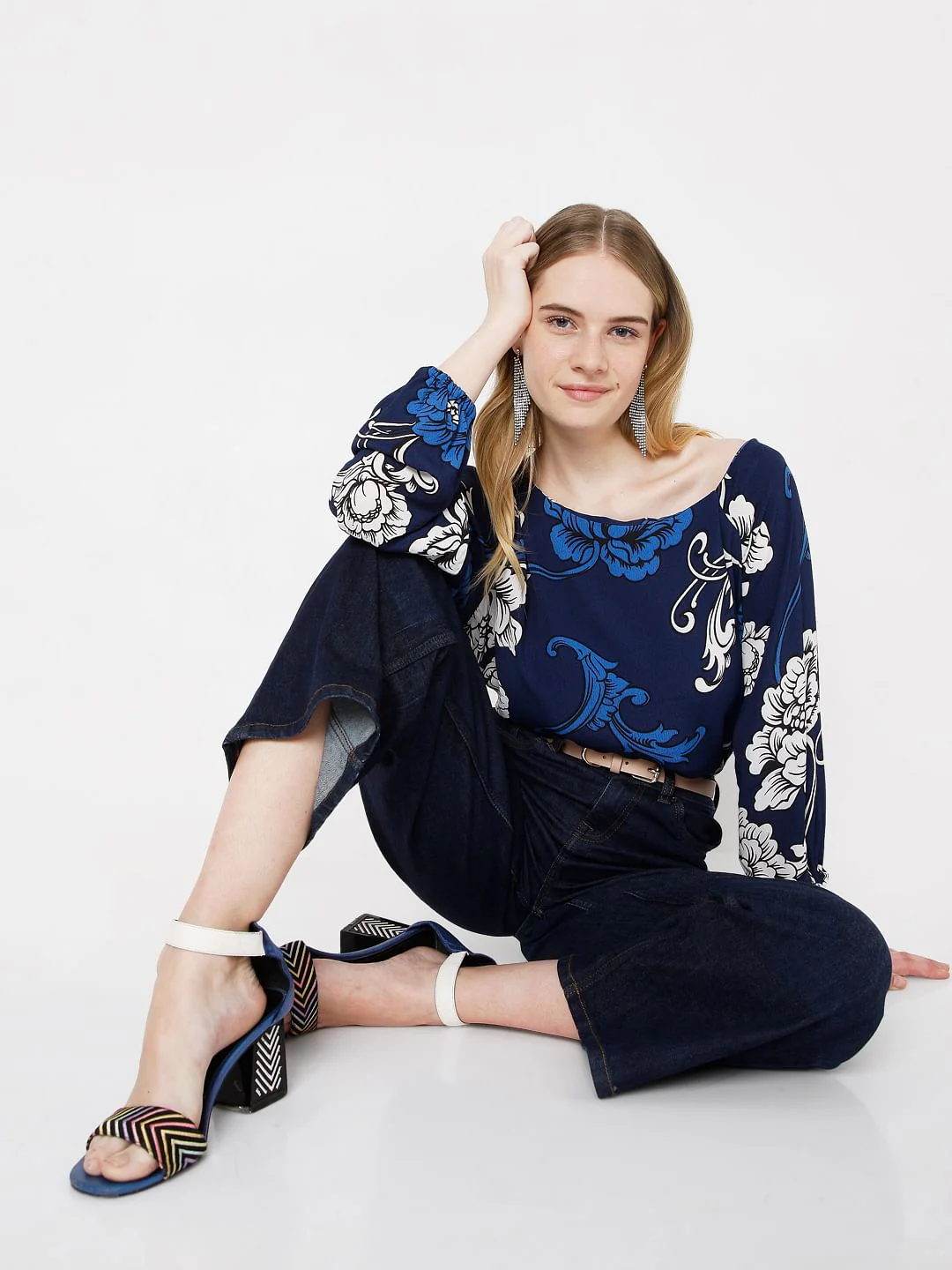 Blue Floral Top