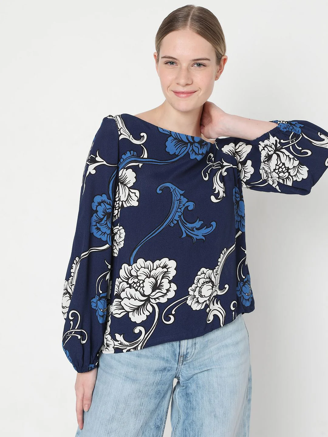 Blue Floral Top - Image 2