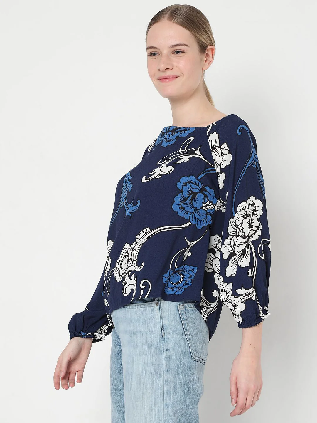 Blue Floral Top - Image 3
