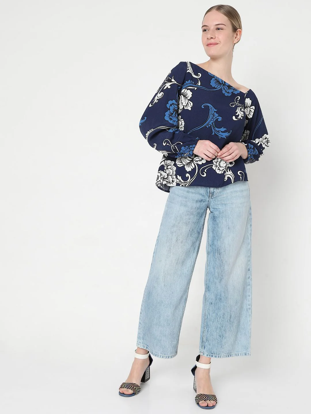 Blue Floral Top - Image 5