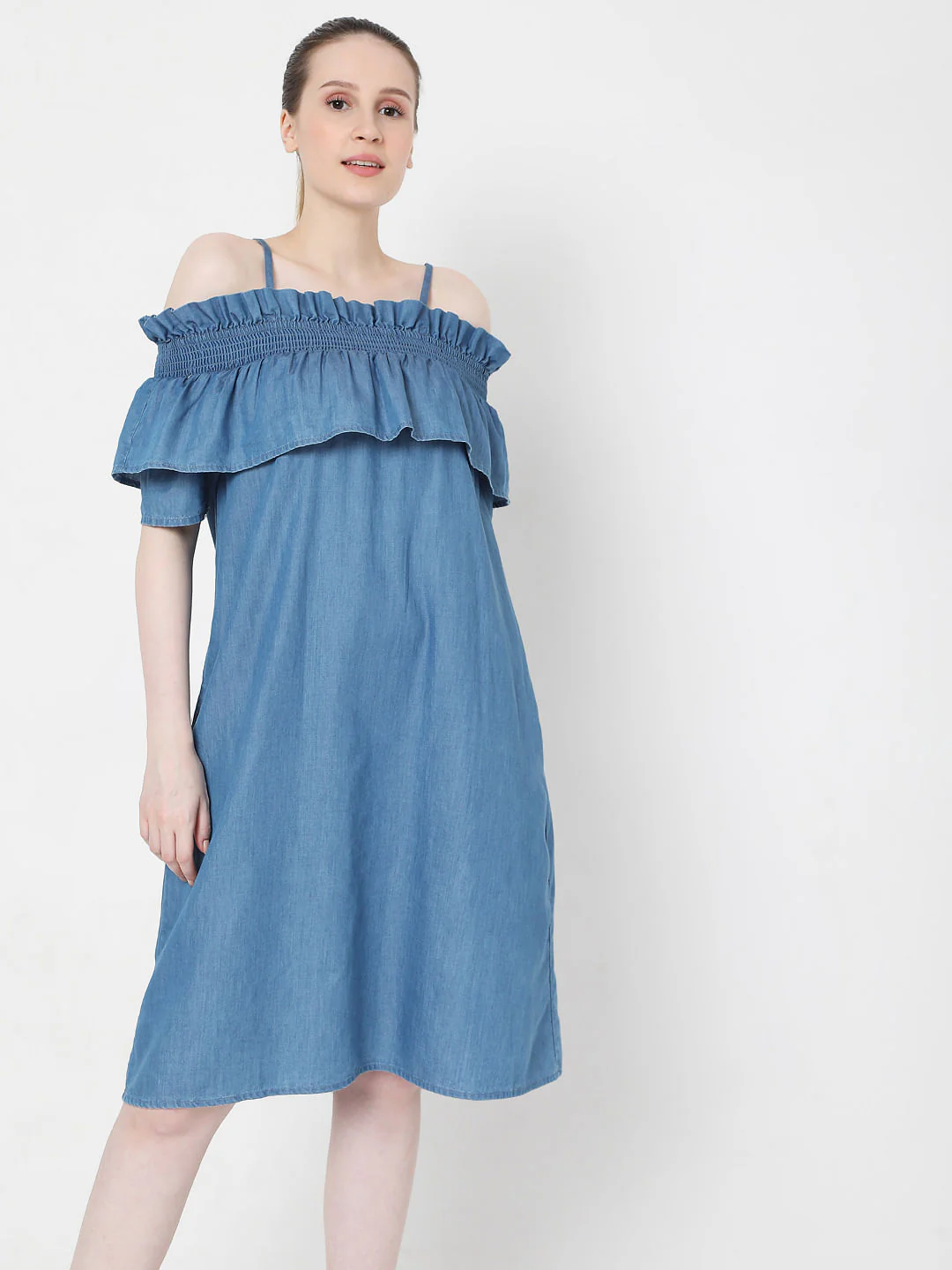 Blue Denim Shift Dress - Image 2