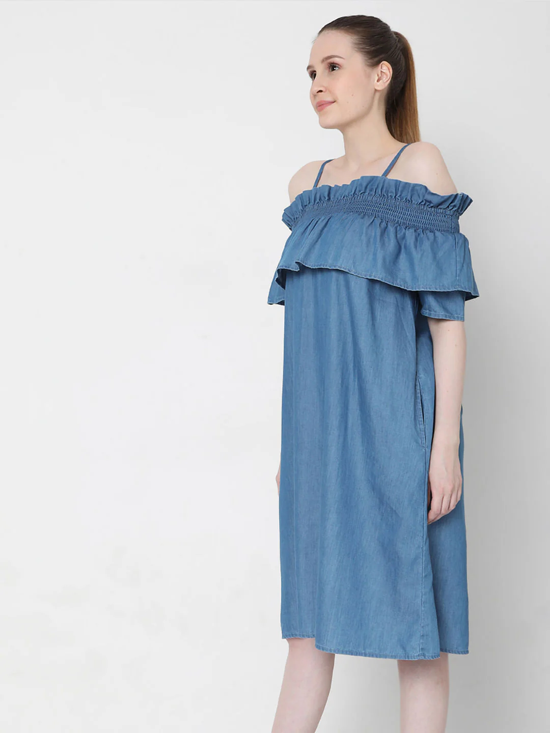 Blue Denim Shift Dress - Image 3