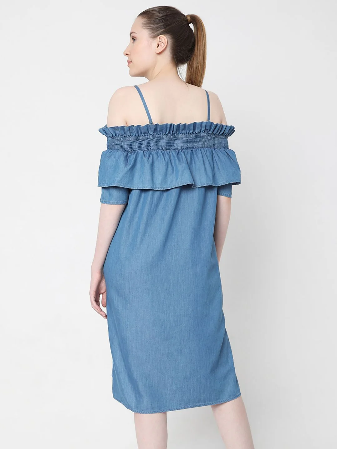 Blue Denim Shift Dress - Image 4