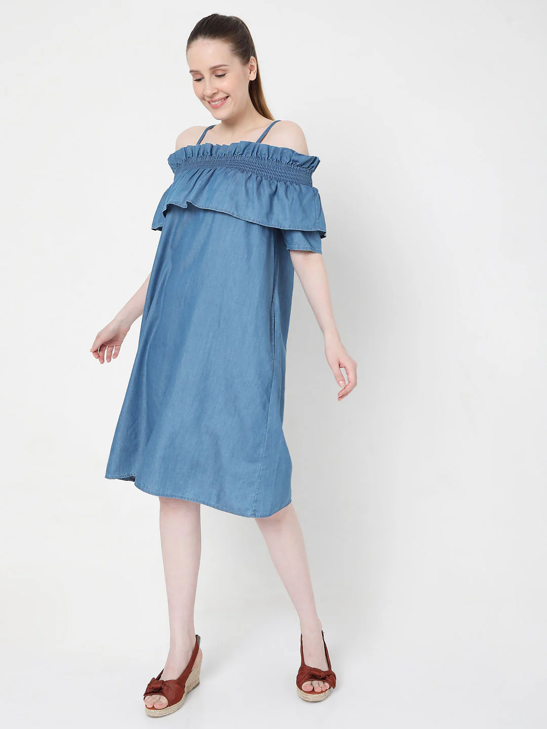 Blue Denim Shift Dress - Image 5