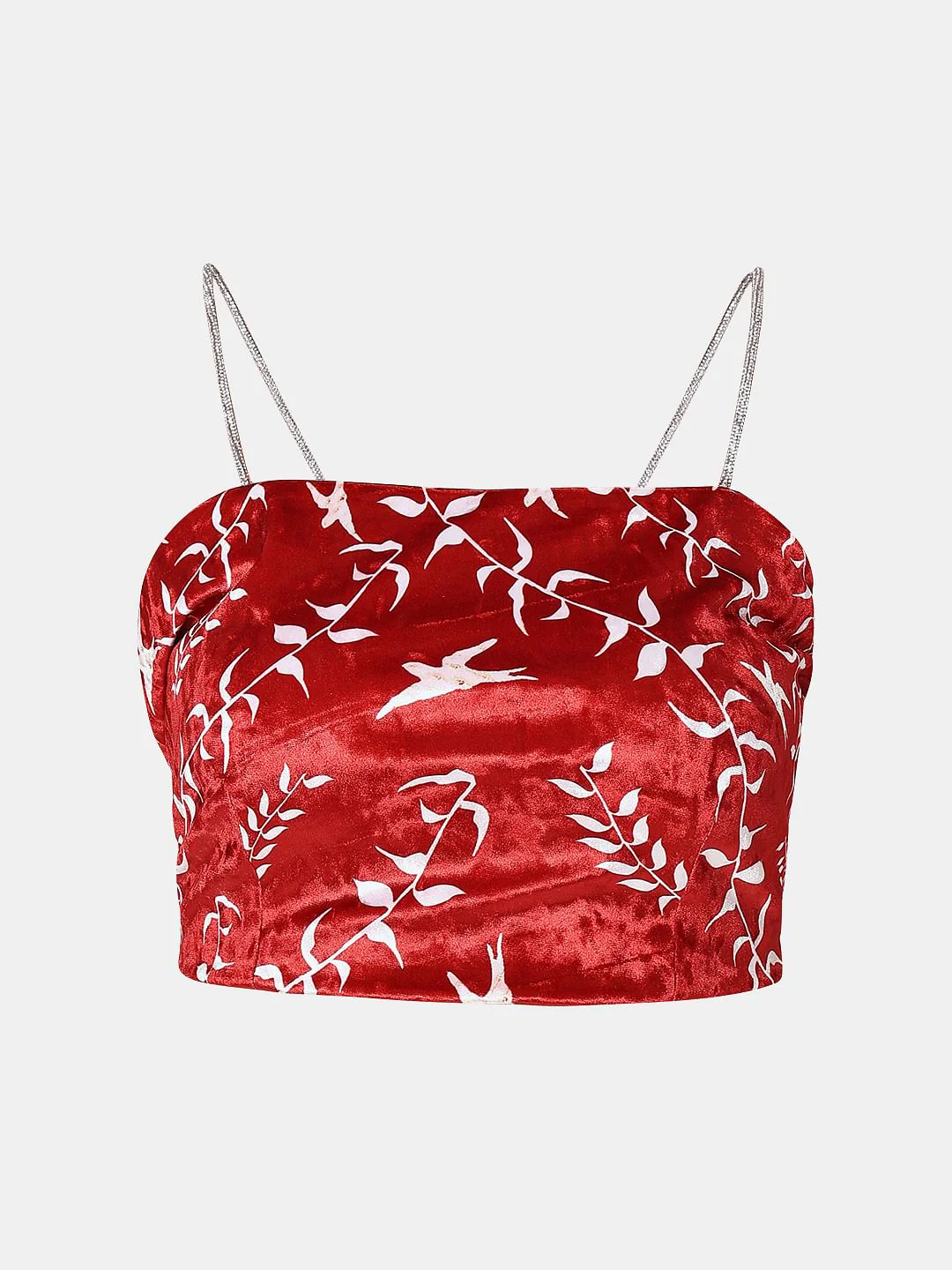 Red Printed Co-Ord Set Crop Top - Image 7
