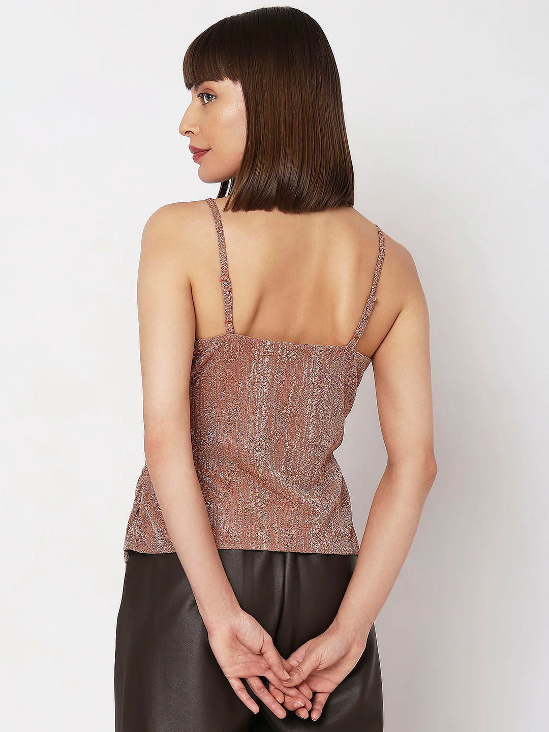 Peach Metallic Lurex Top - Image 4