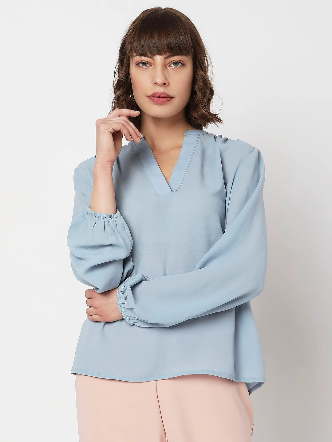 Blue V-Neck Top - Image 2