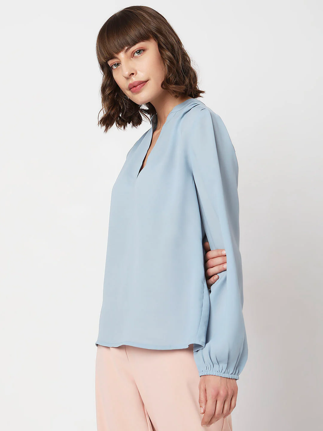 Blue V-Neck Top - Image 3