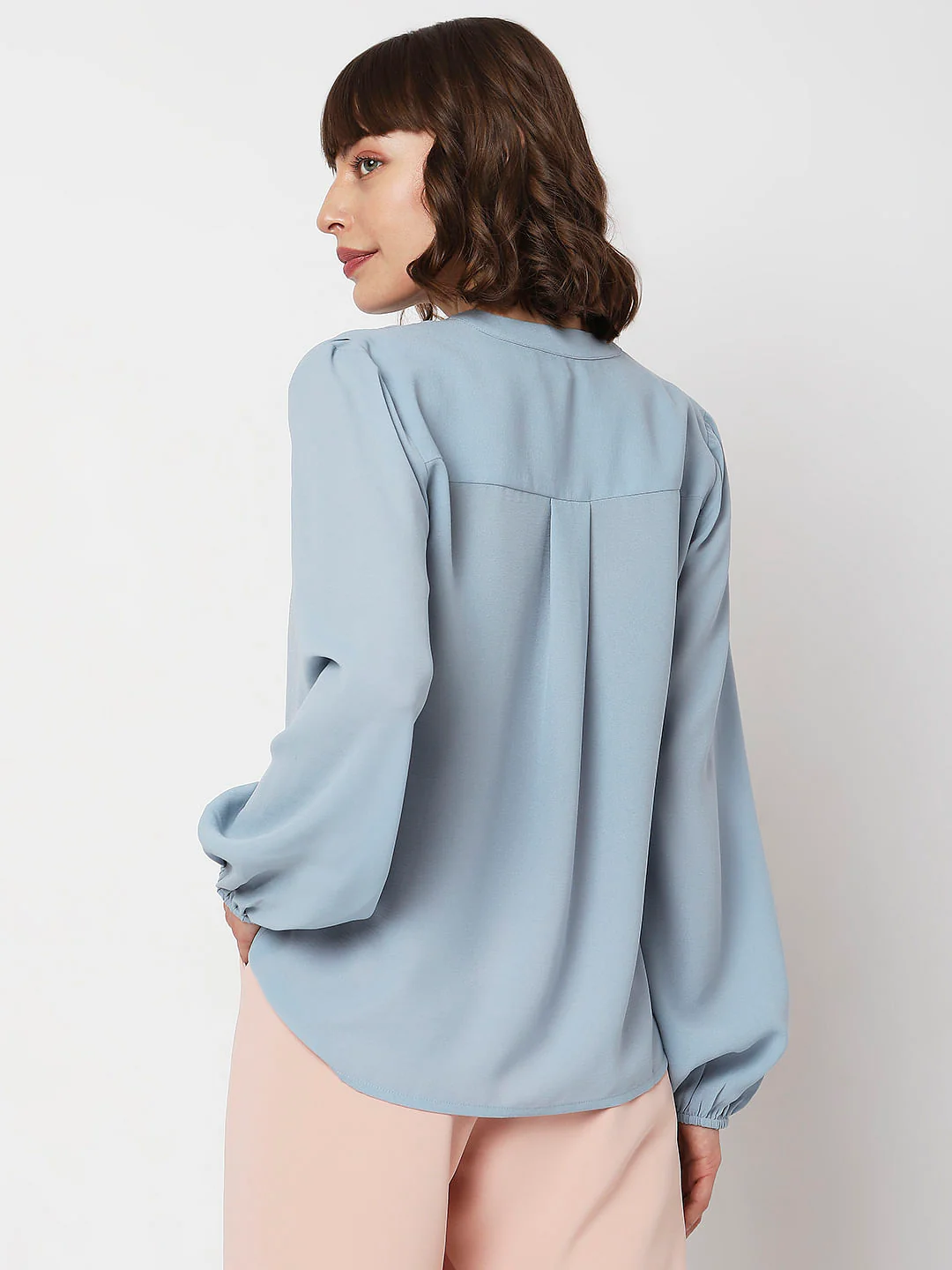 Blue V-Neck Top - Image 4