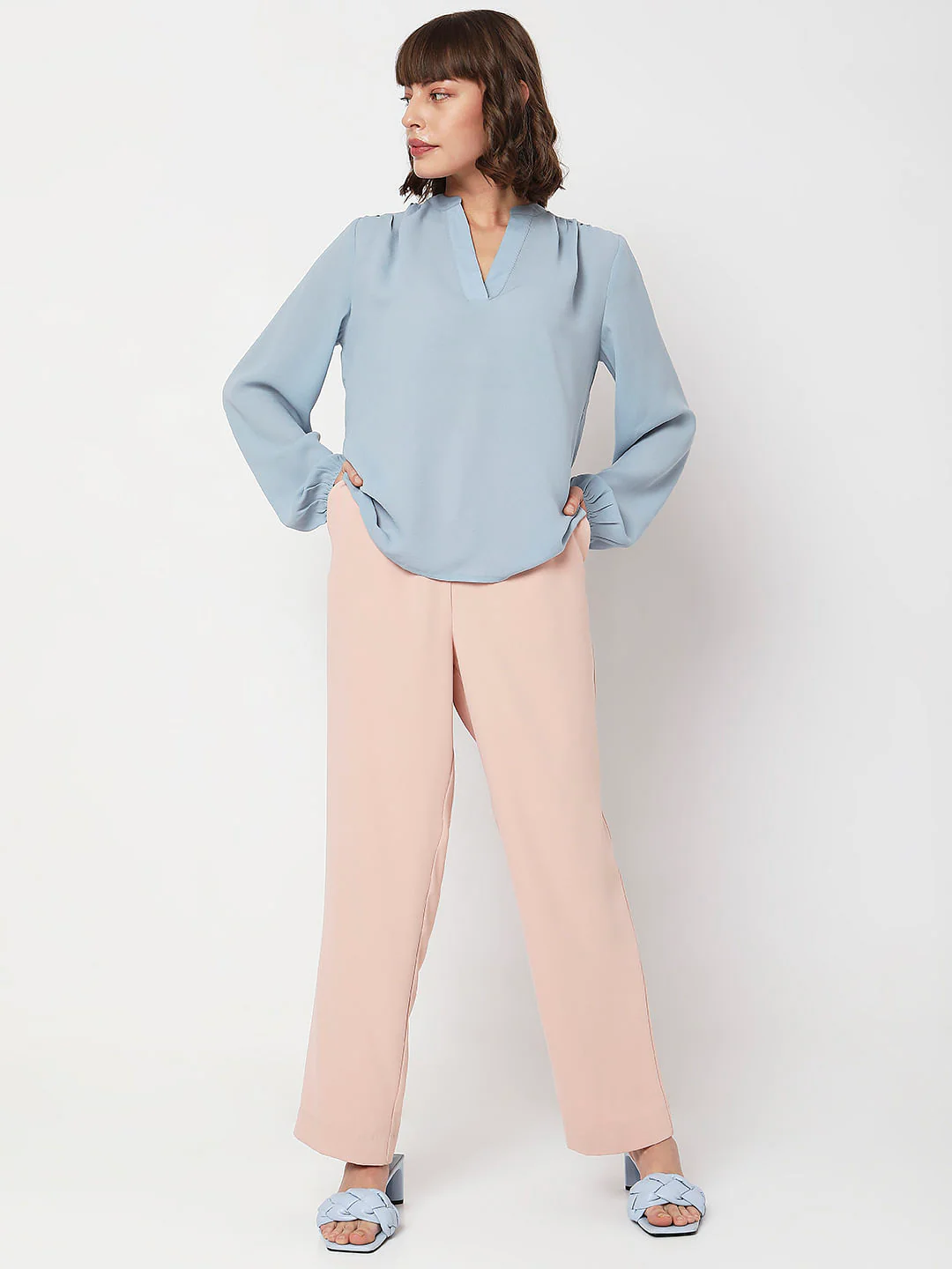 Blue V-Neck Top - Image 5