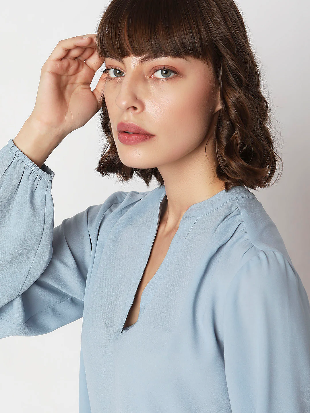Blue V-Neck Top - Image 6