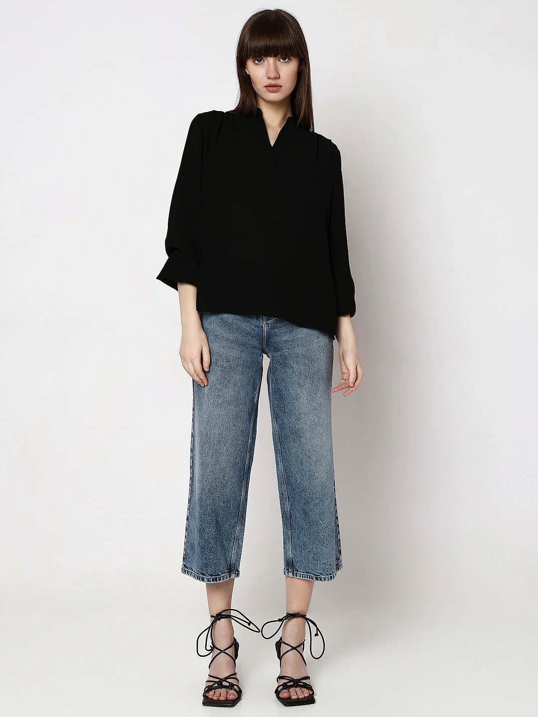 Black V-Neck Top - Image 5