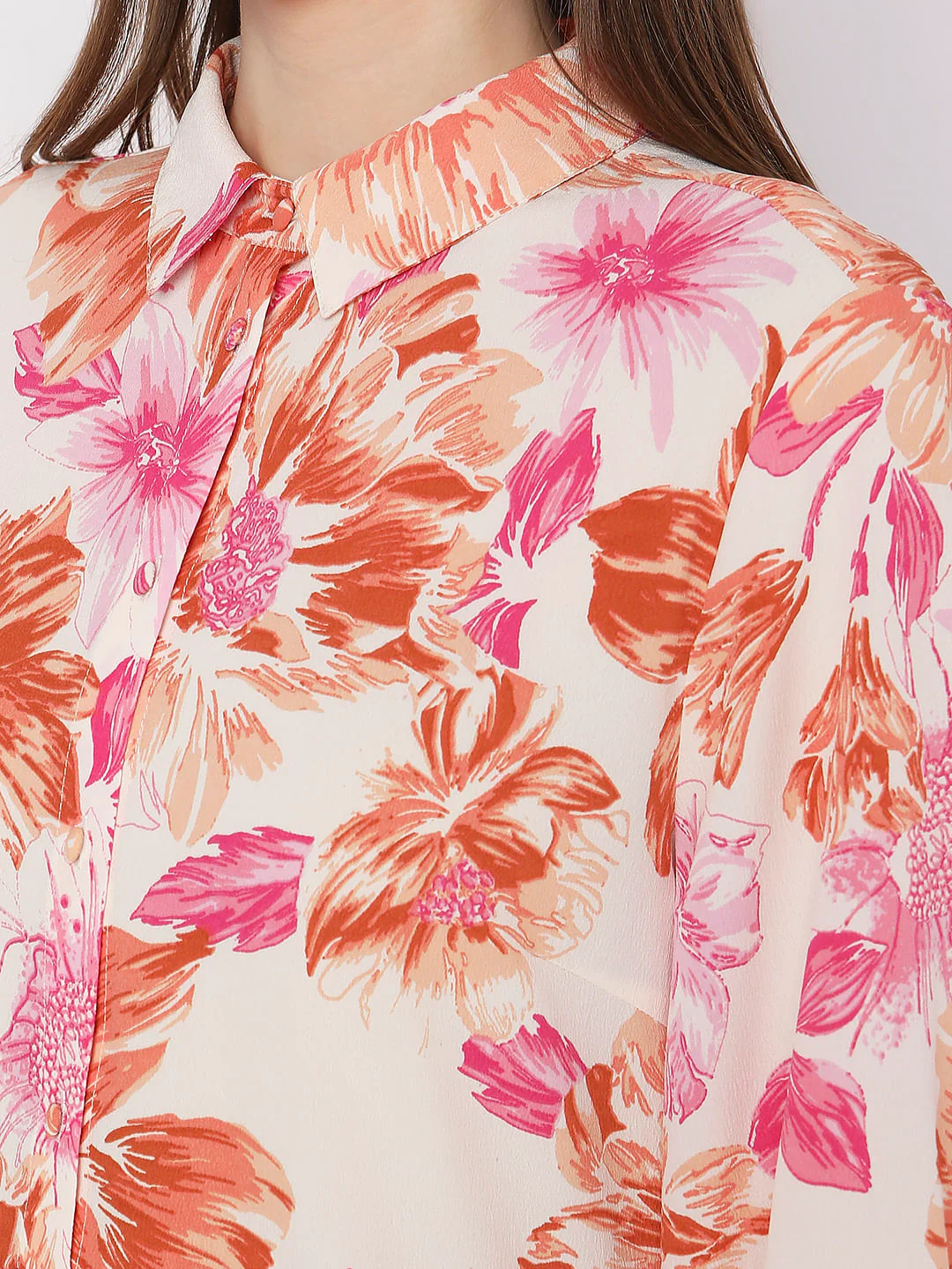 Beige Floral Print Shift Dress - Image 8