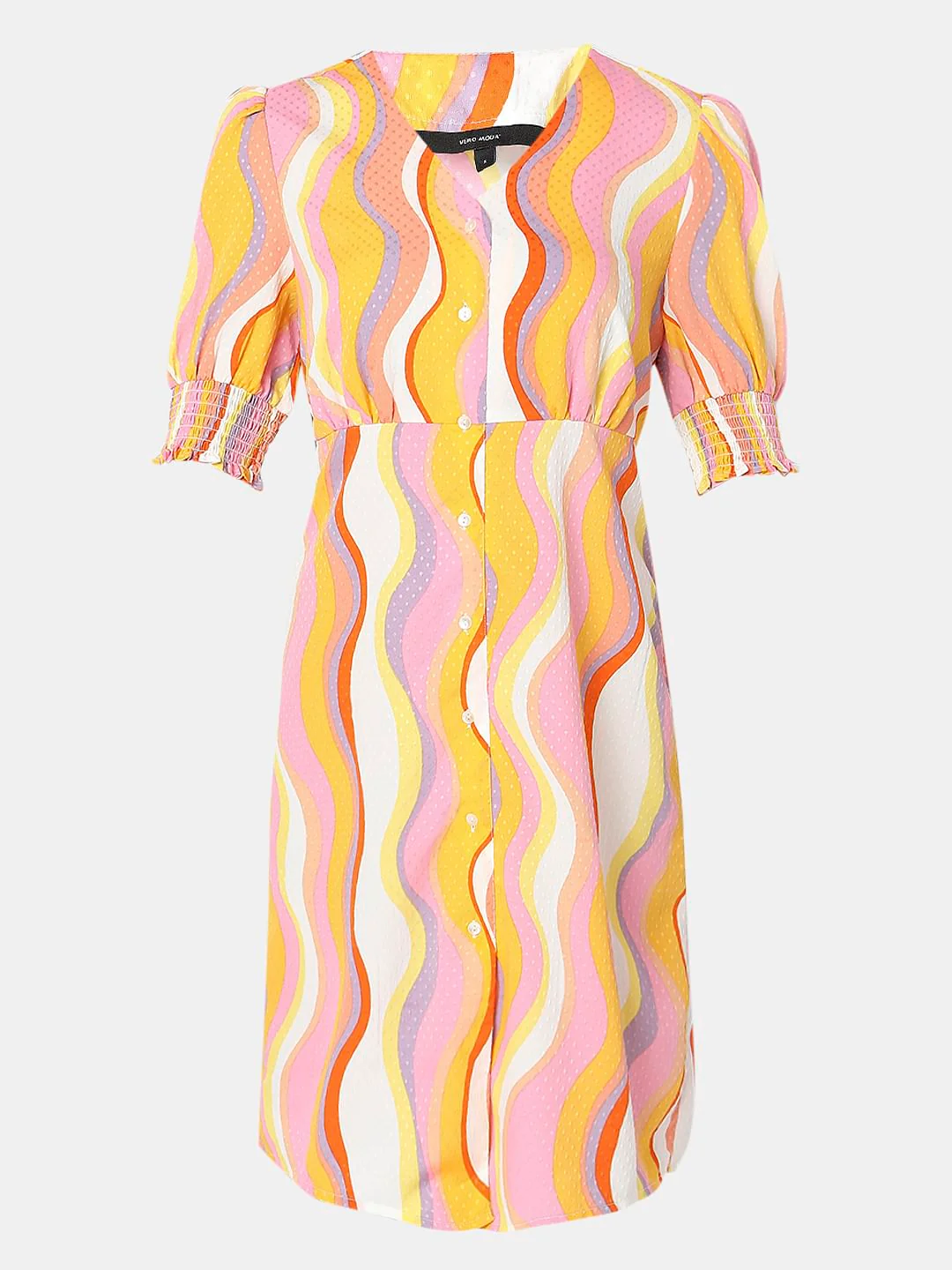 Pink Abstract Print Mini Dress - Image 7