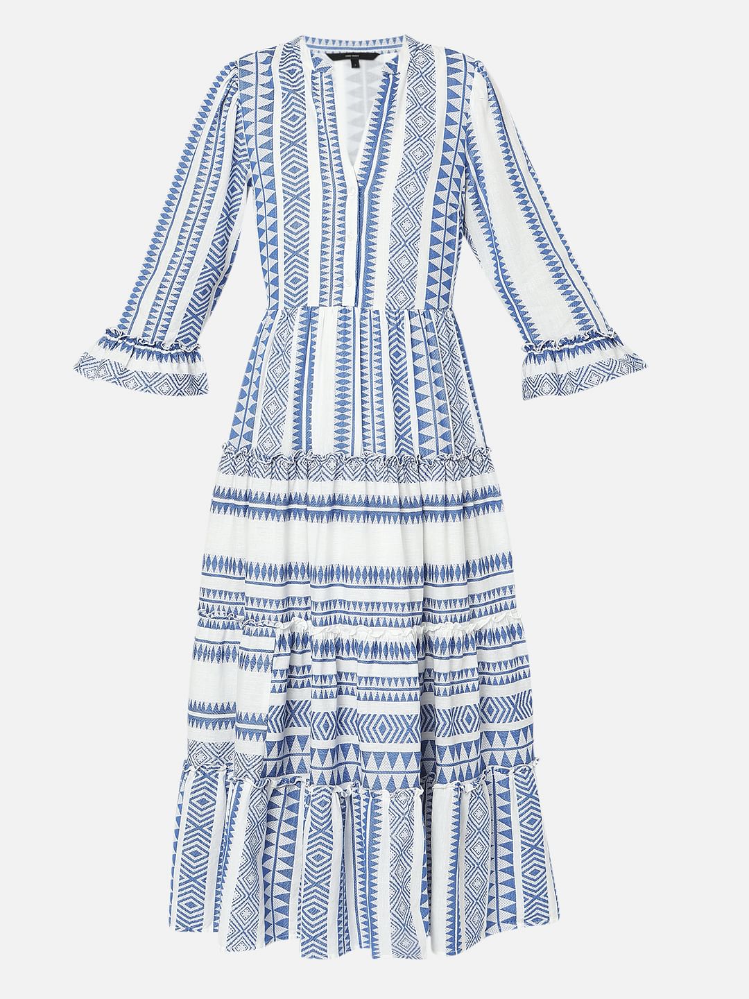 Blue Aztec Print Maxi Dress - Image 6
