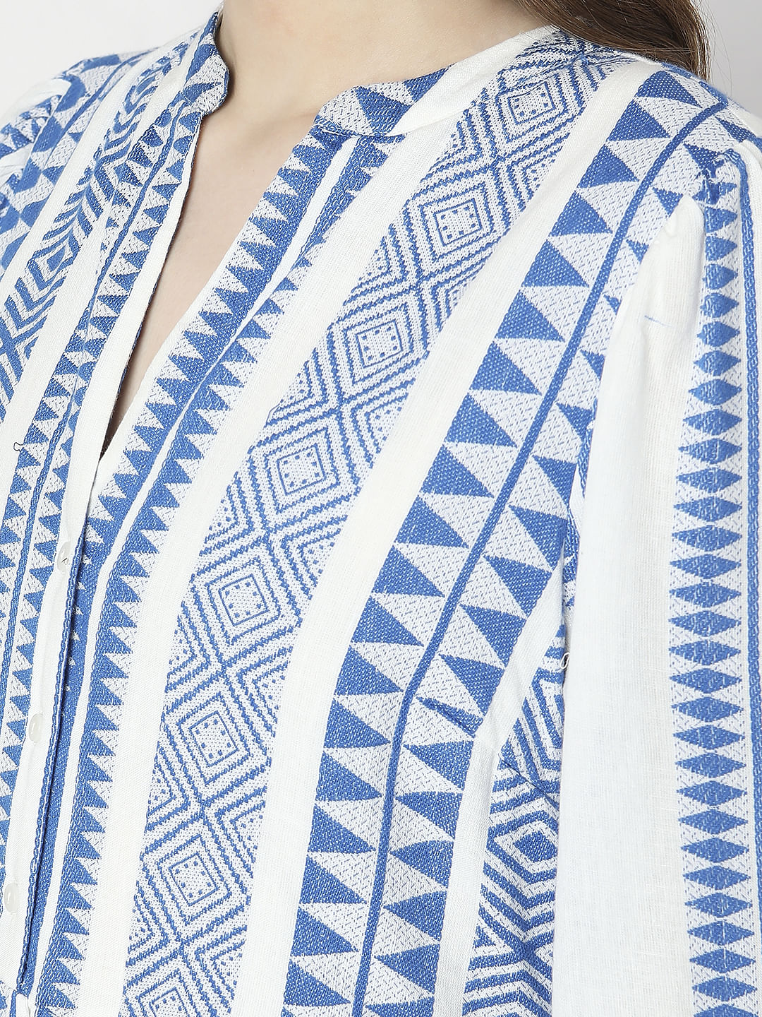 Blue Aztec Print Maxi Dress - Image 7