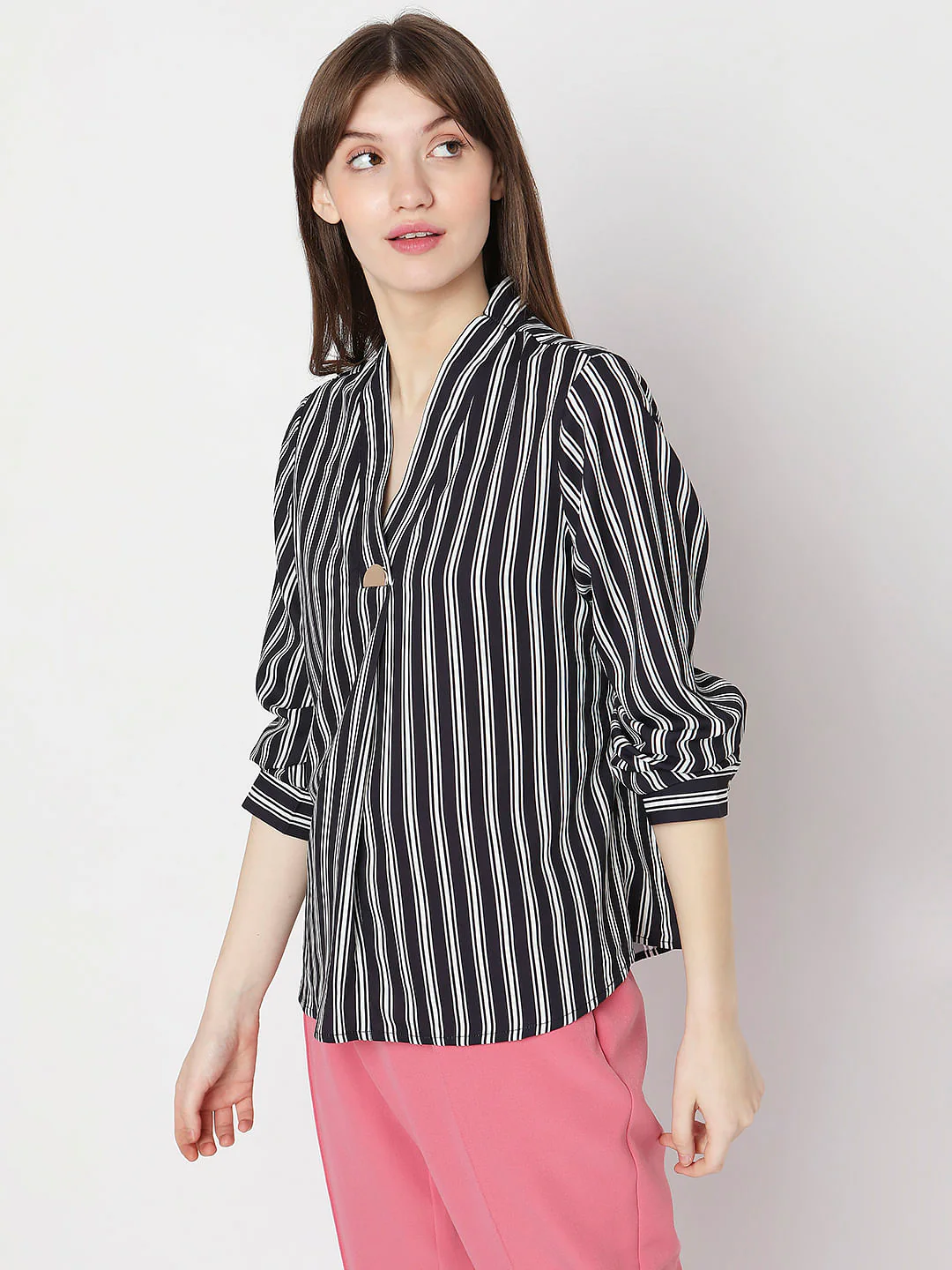 Black Striped Full Sleeves Top - Image 3