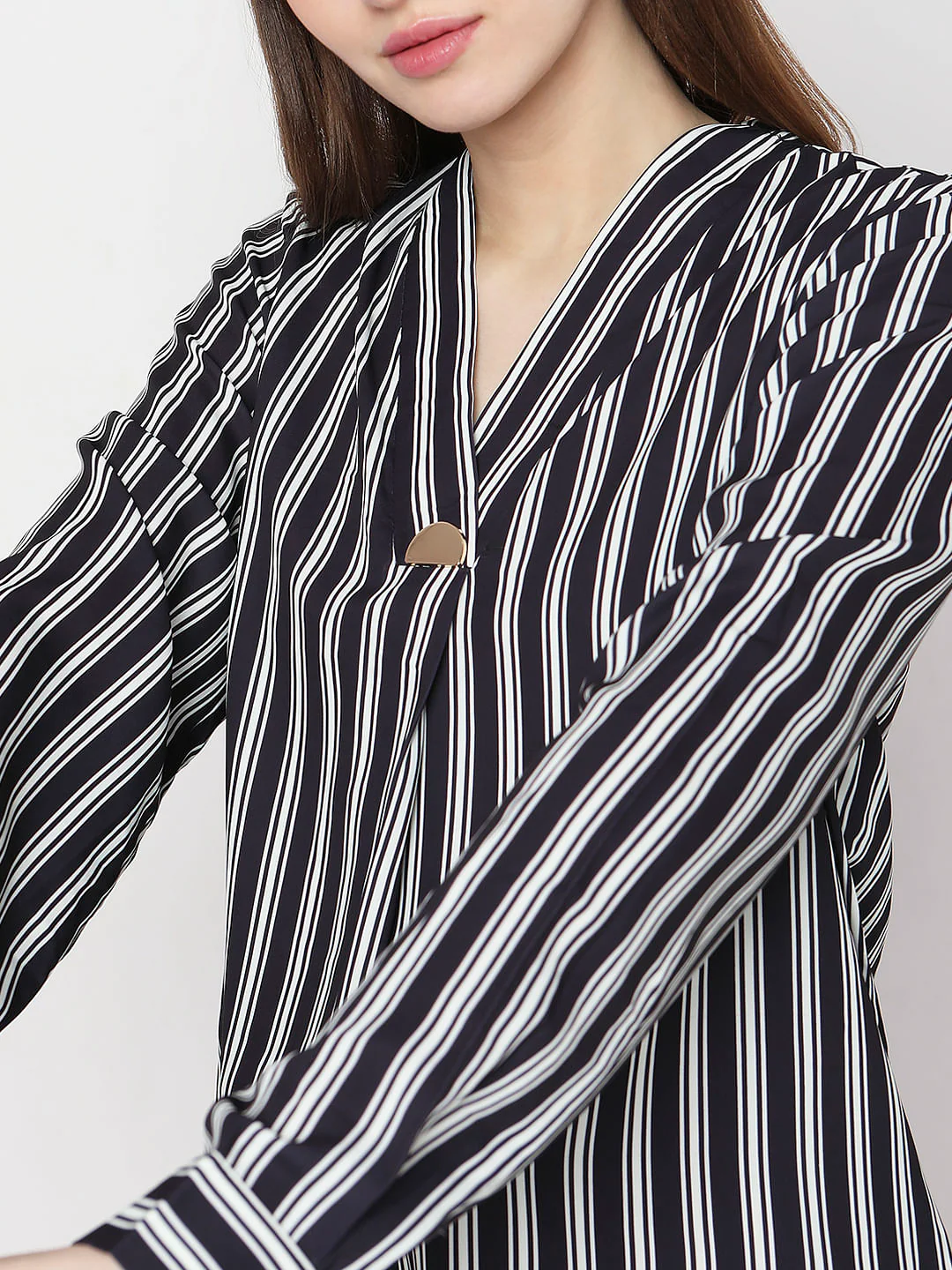 Black Striped Full Sleeves Top - Image 6