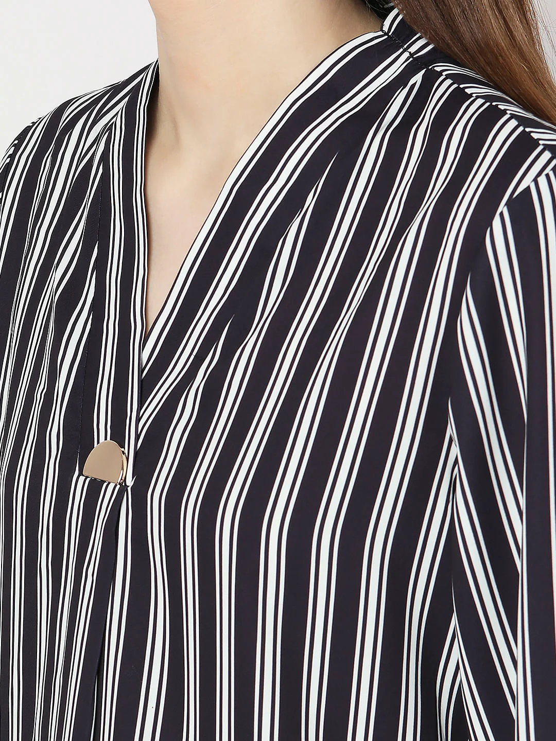 Black Striped Full Sleeves Top - Image 8