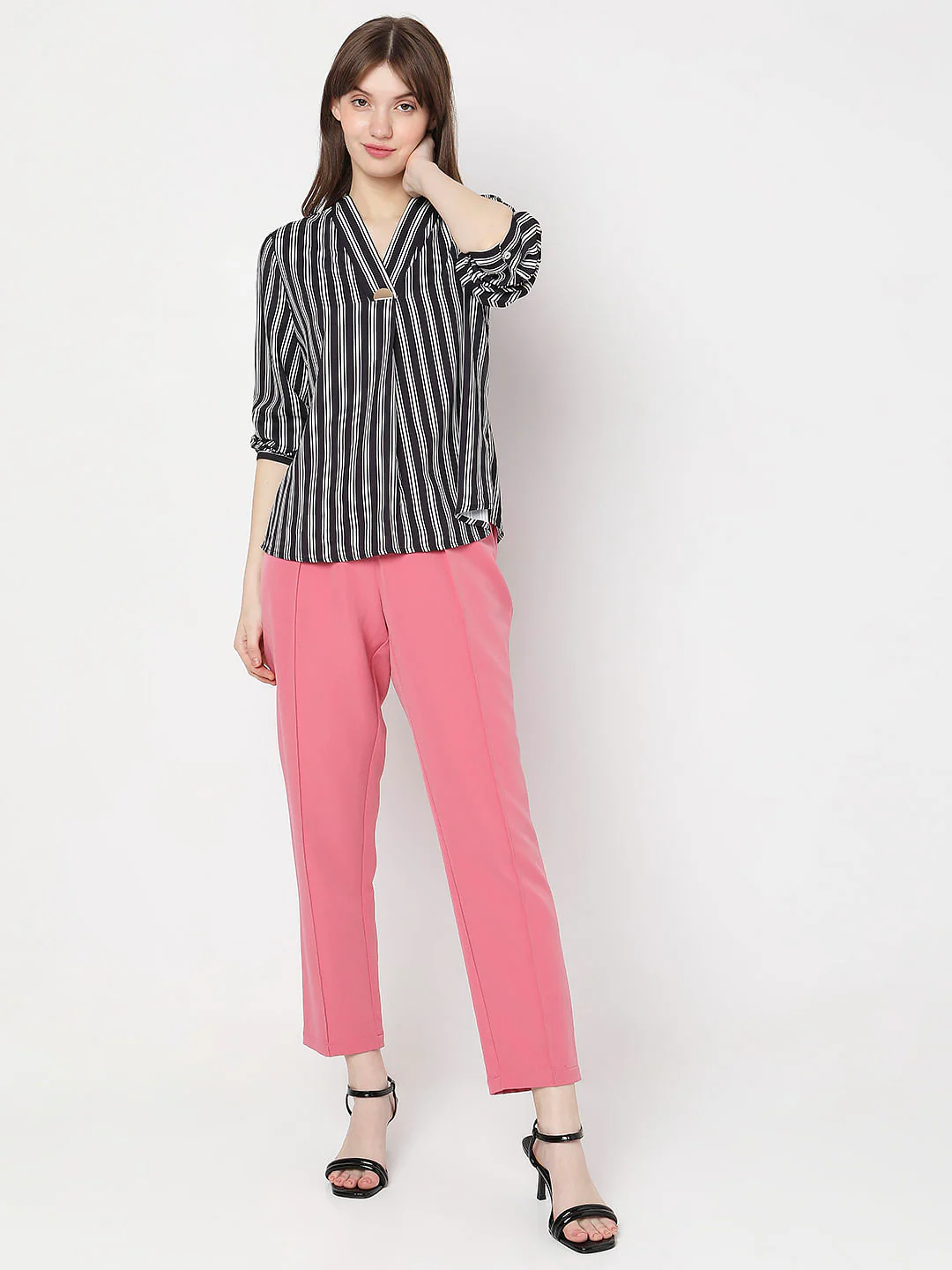 Black Striped Full Sleeves Top - Image 9