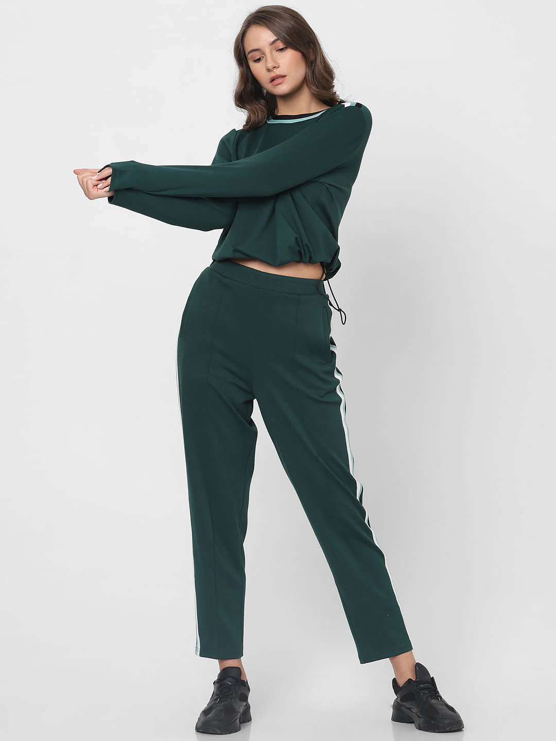 Green Tape Detail Co-Ord Set Sweatshirt - Image 5