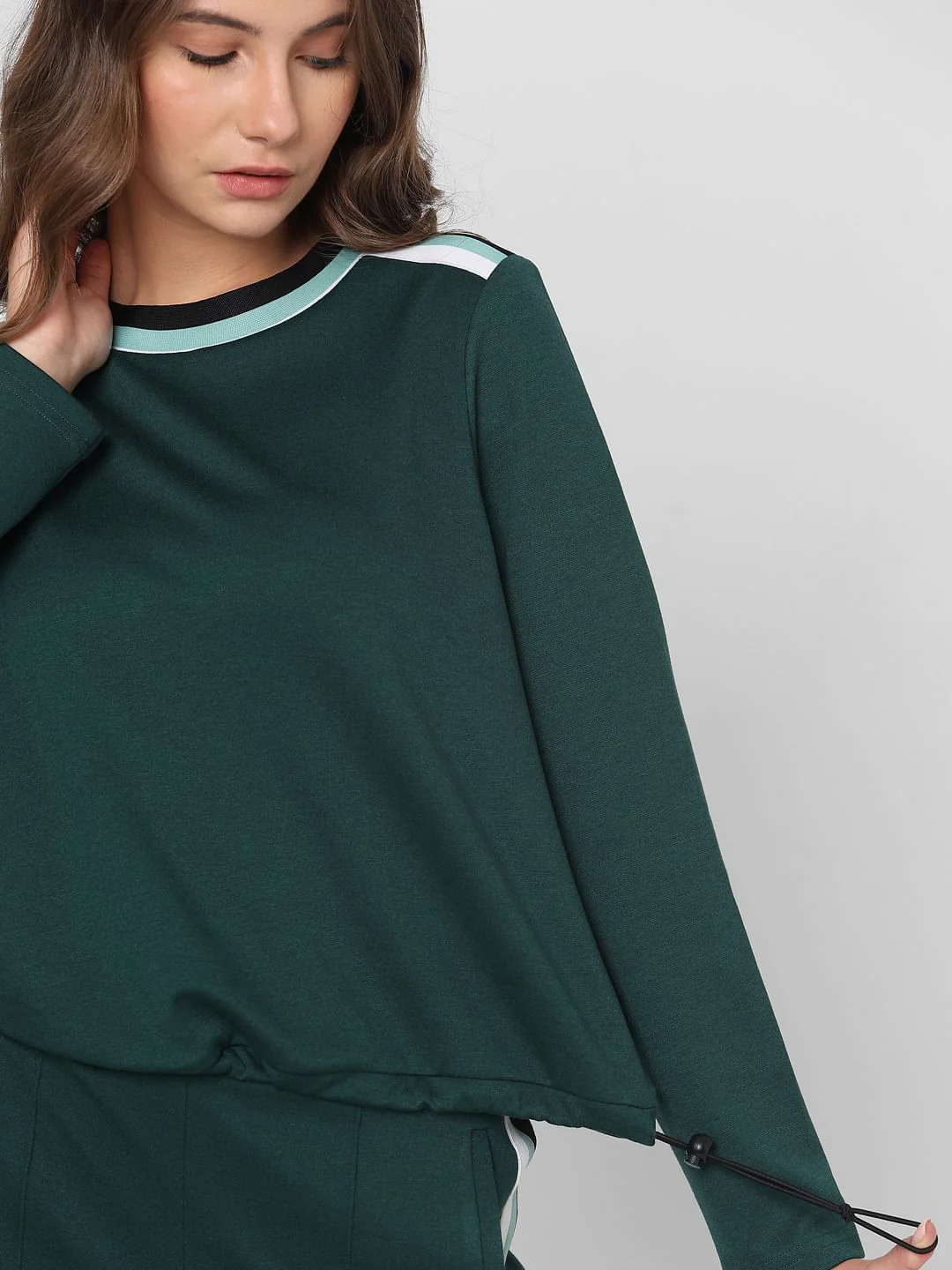 Green Tape Detail Co-Ord Set Sweatshirt - Image 8
