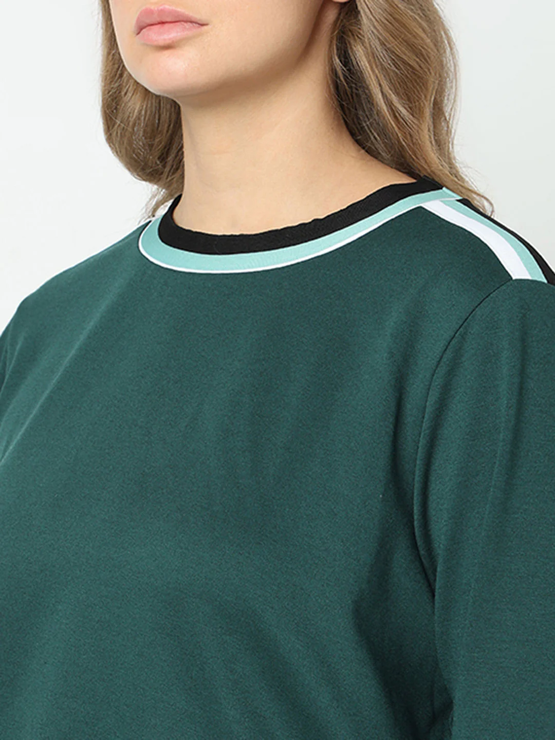 Curve Green Striped Co-Ord Set Sweatshirt - Image 8