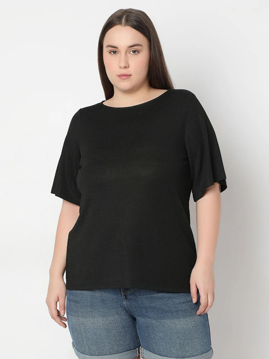 Curve Black Shimmer Top - Image 2