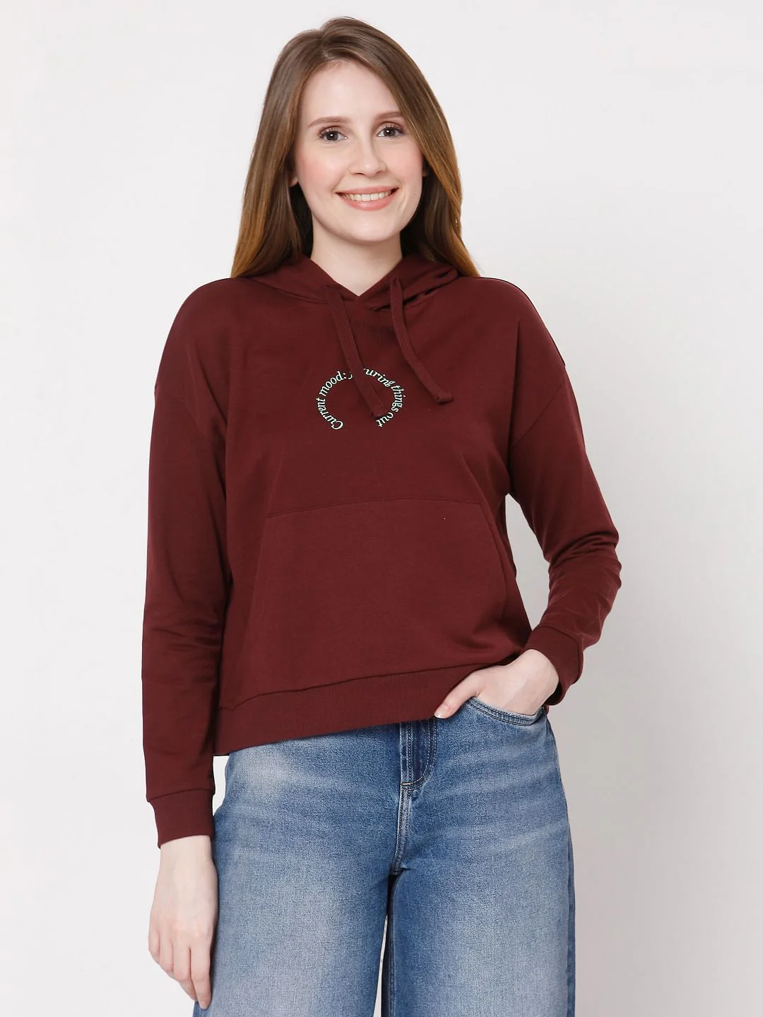 Maroon Hooded Sweatshirt - Image 2