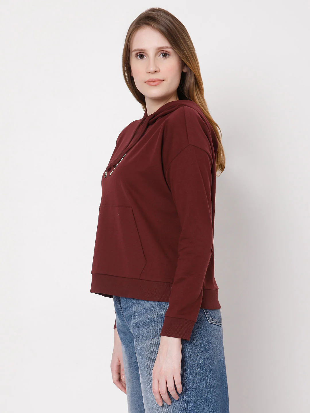 Maroon Hooded Sweatshirt - Image 3
