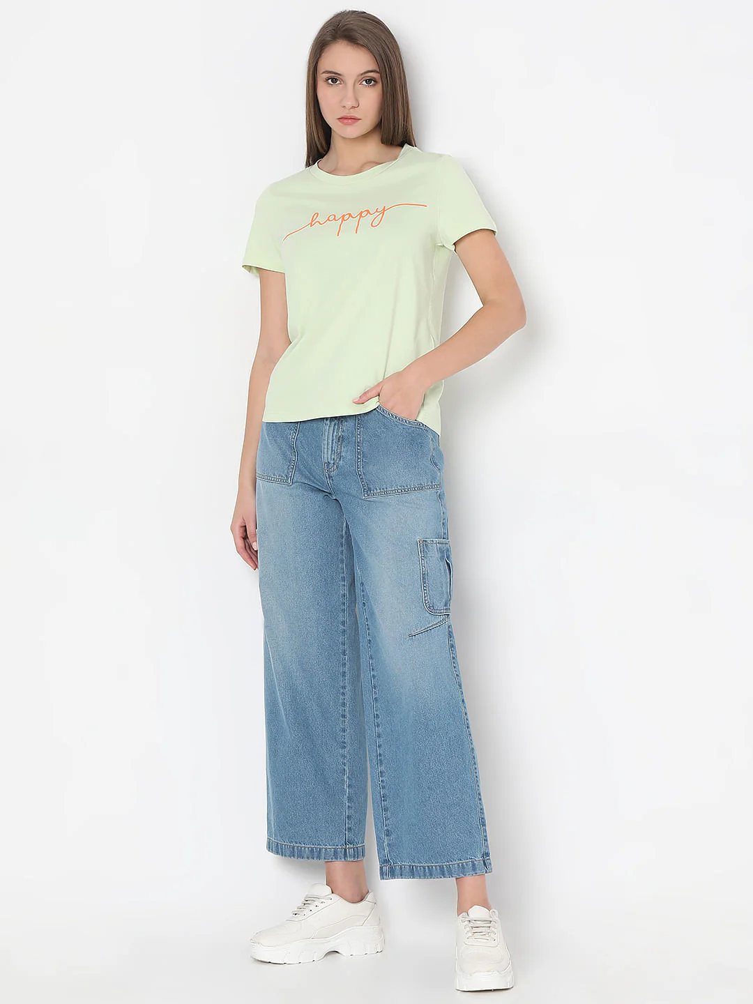 Pastel Green Cotton T-Shirt - Image 5