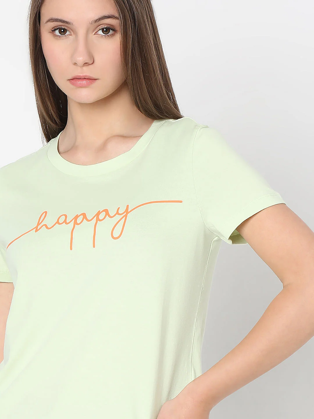 Pastel Green Cotton T-Shirt - Image 6