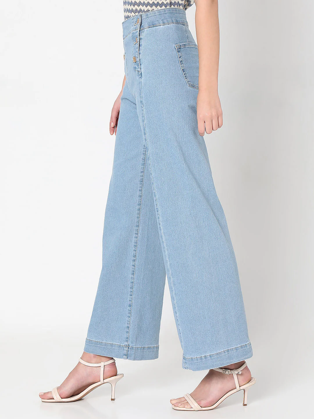 Light Blue High Rise Zoey Wide-Leg Jeans - Image 3