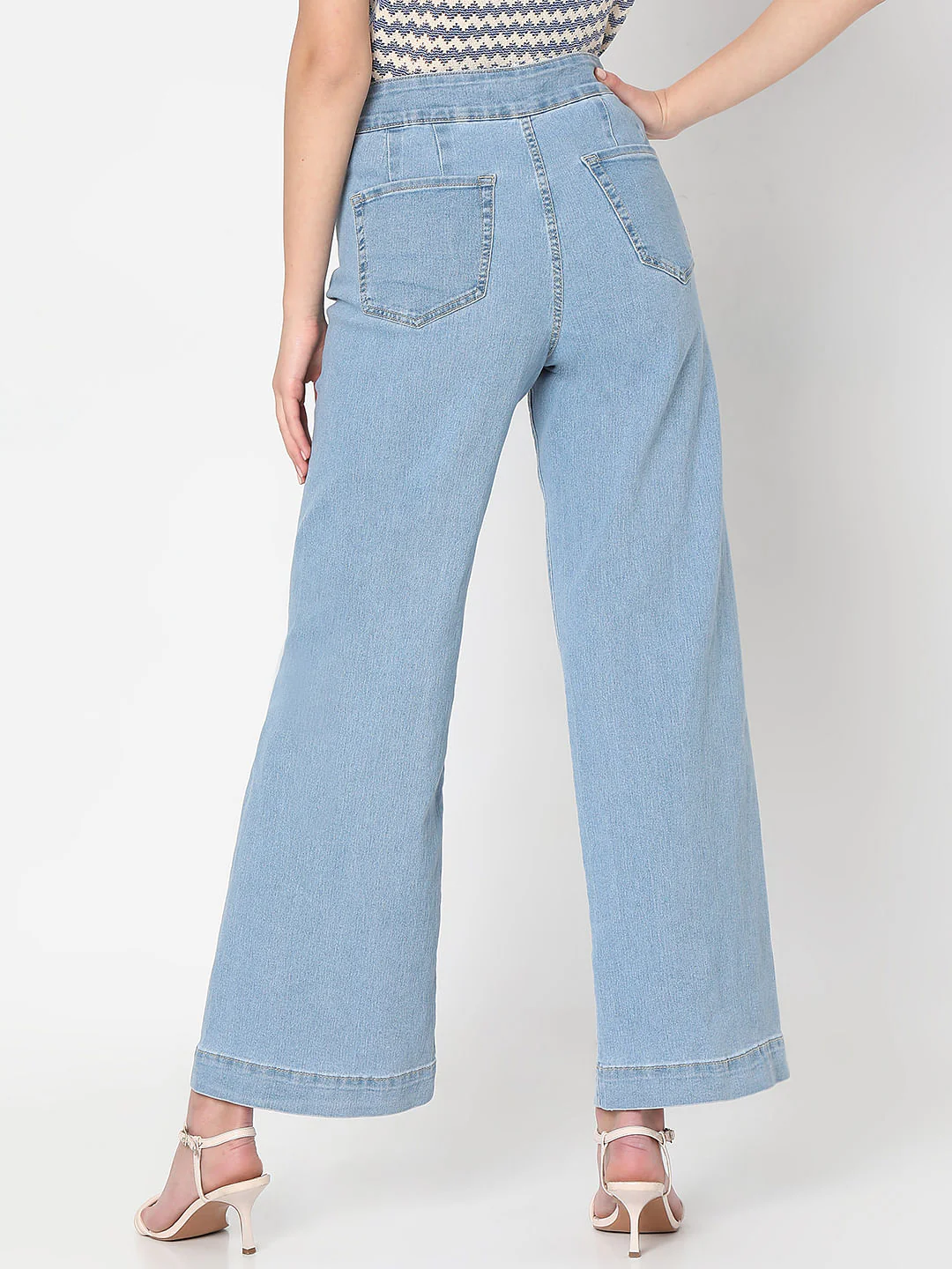 Light Blue High Rise Zoey Wide-Leg Jeans - Image 4