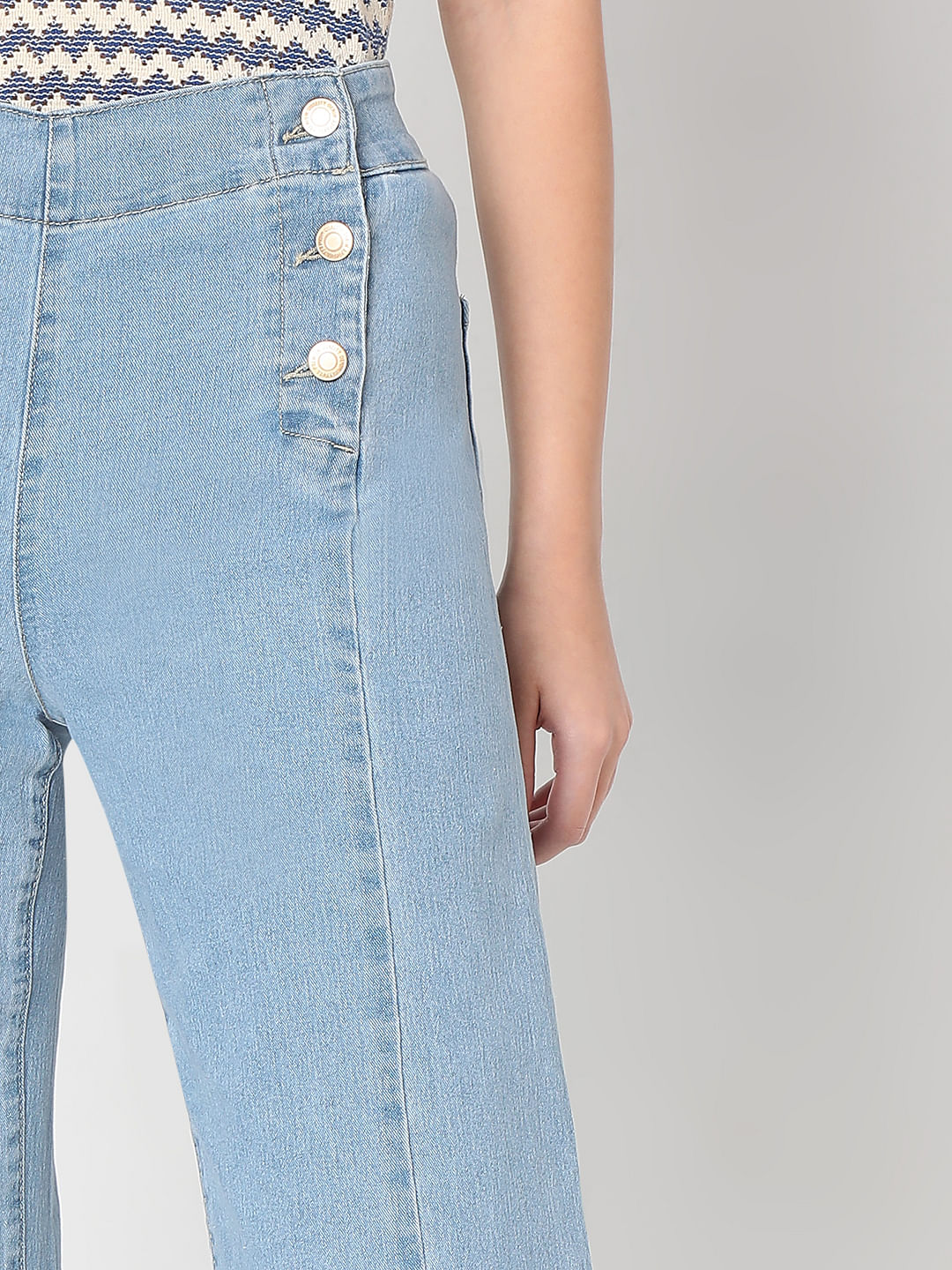 Light Blue High Rise Zoey Wide-Leg Jeans - Image 6