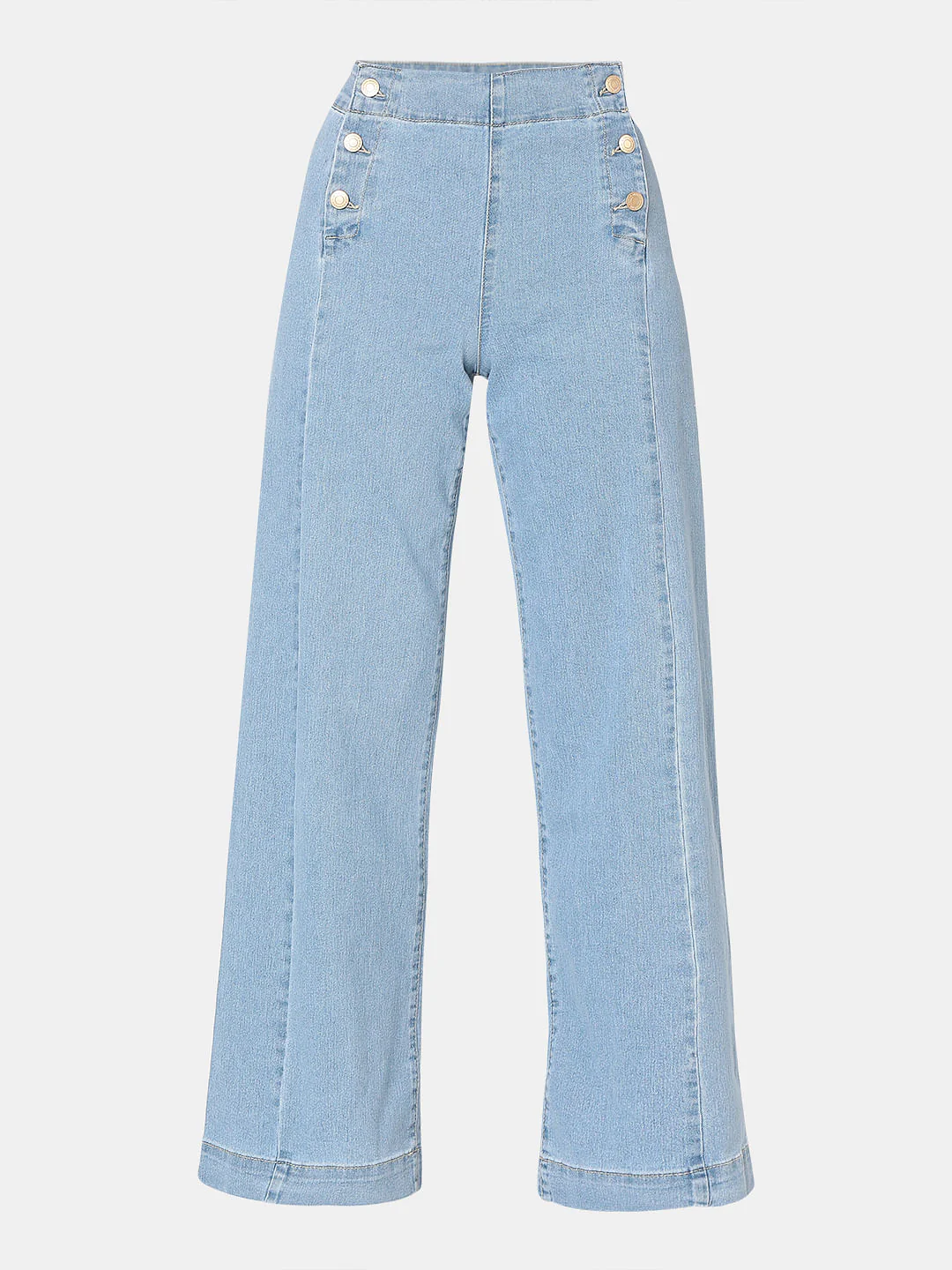 Light Blue High Rise Zoey Wide-Leg Jeans - Image 7