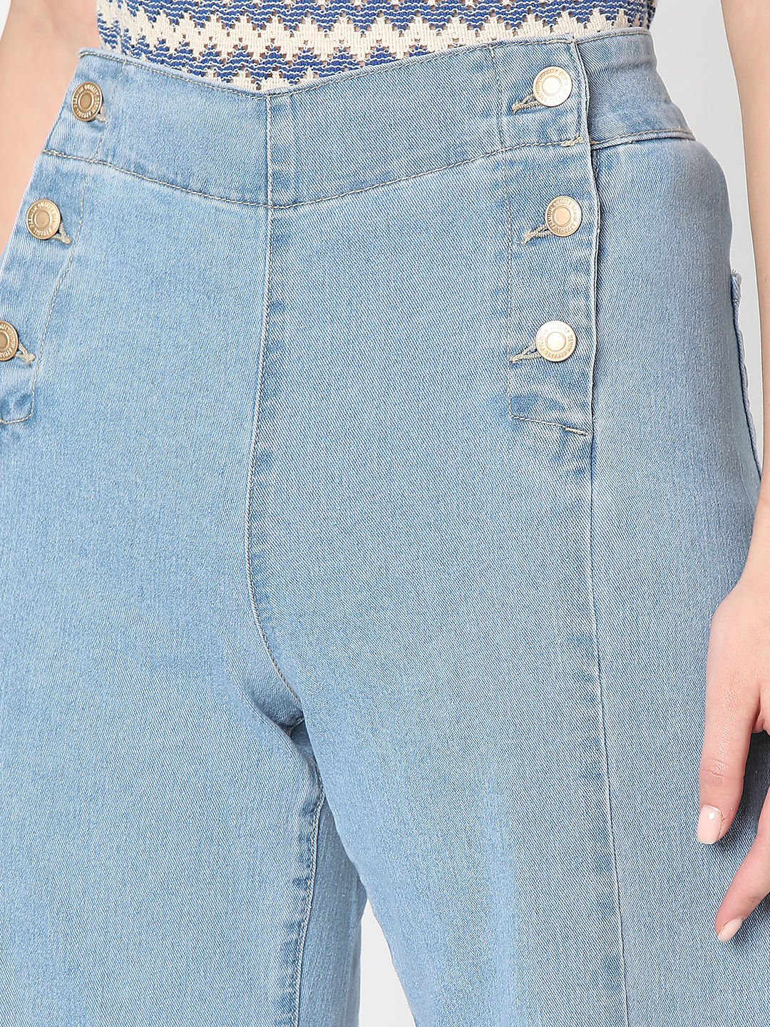 Light Blue High Rise Zoey Wide-Leg Jeans - Image 8