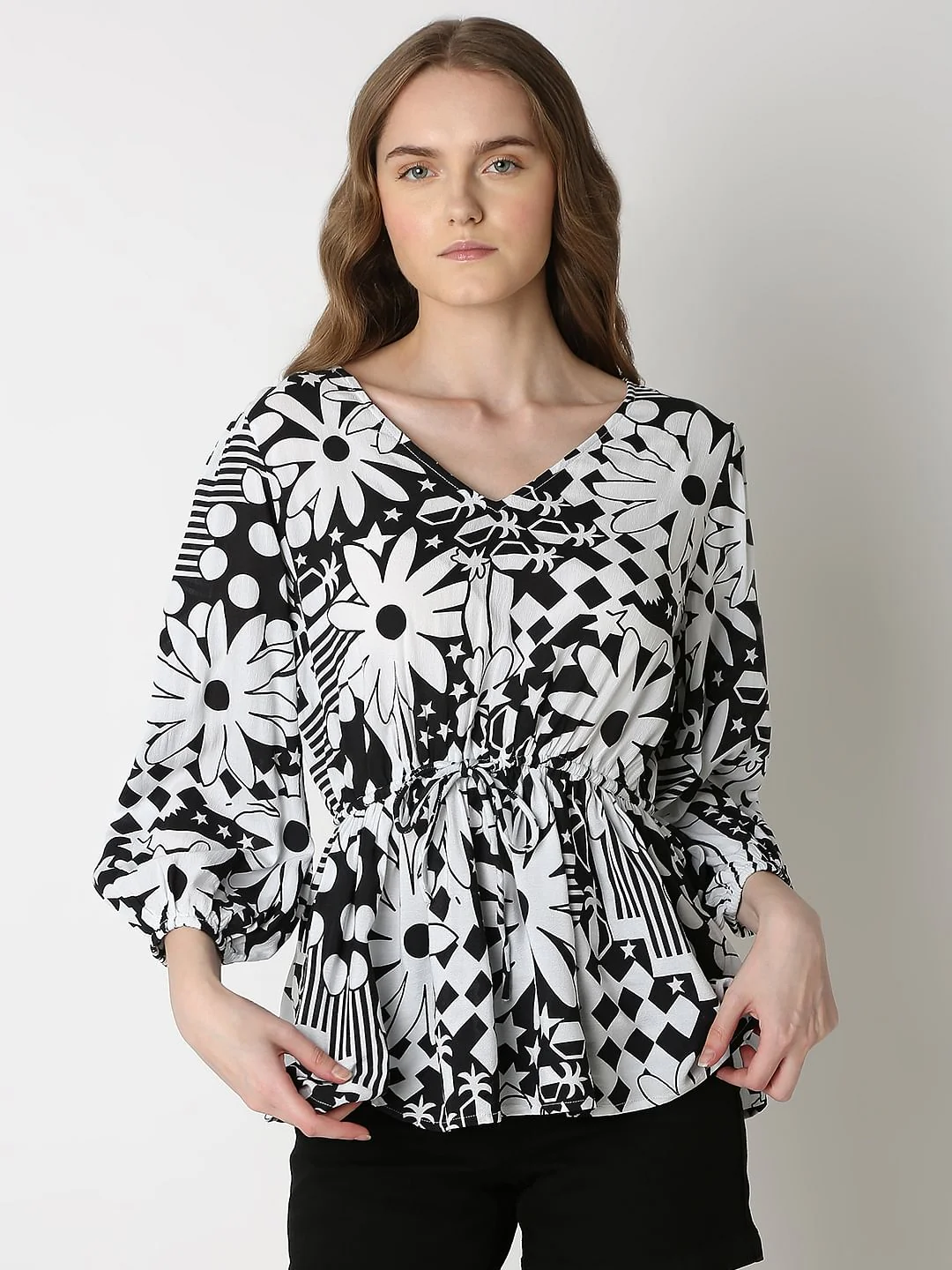 Black Printed Top - Image 2