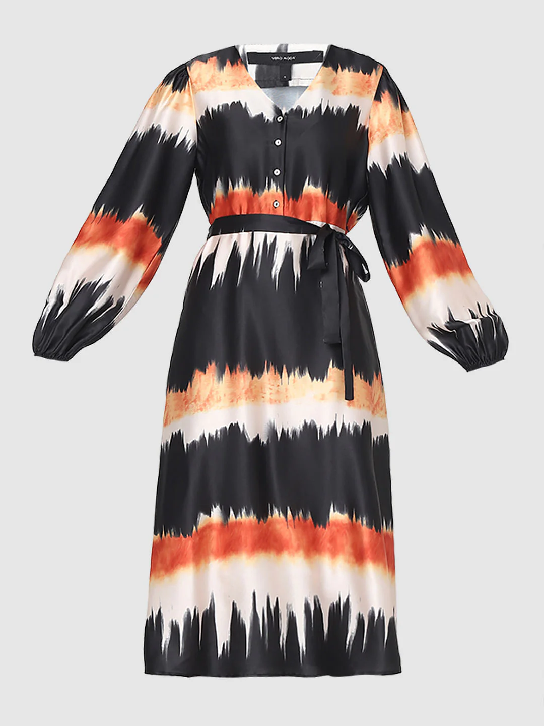 Black Watercolour Printed Midi Dress - Image 6