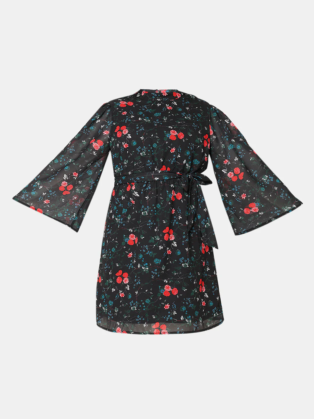 Black Floral Print Dress - Image 7