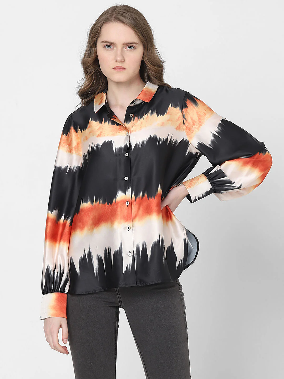 Black Watercolour Printed Shirt - Image 2