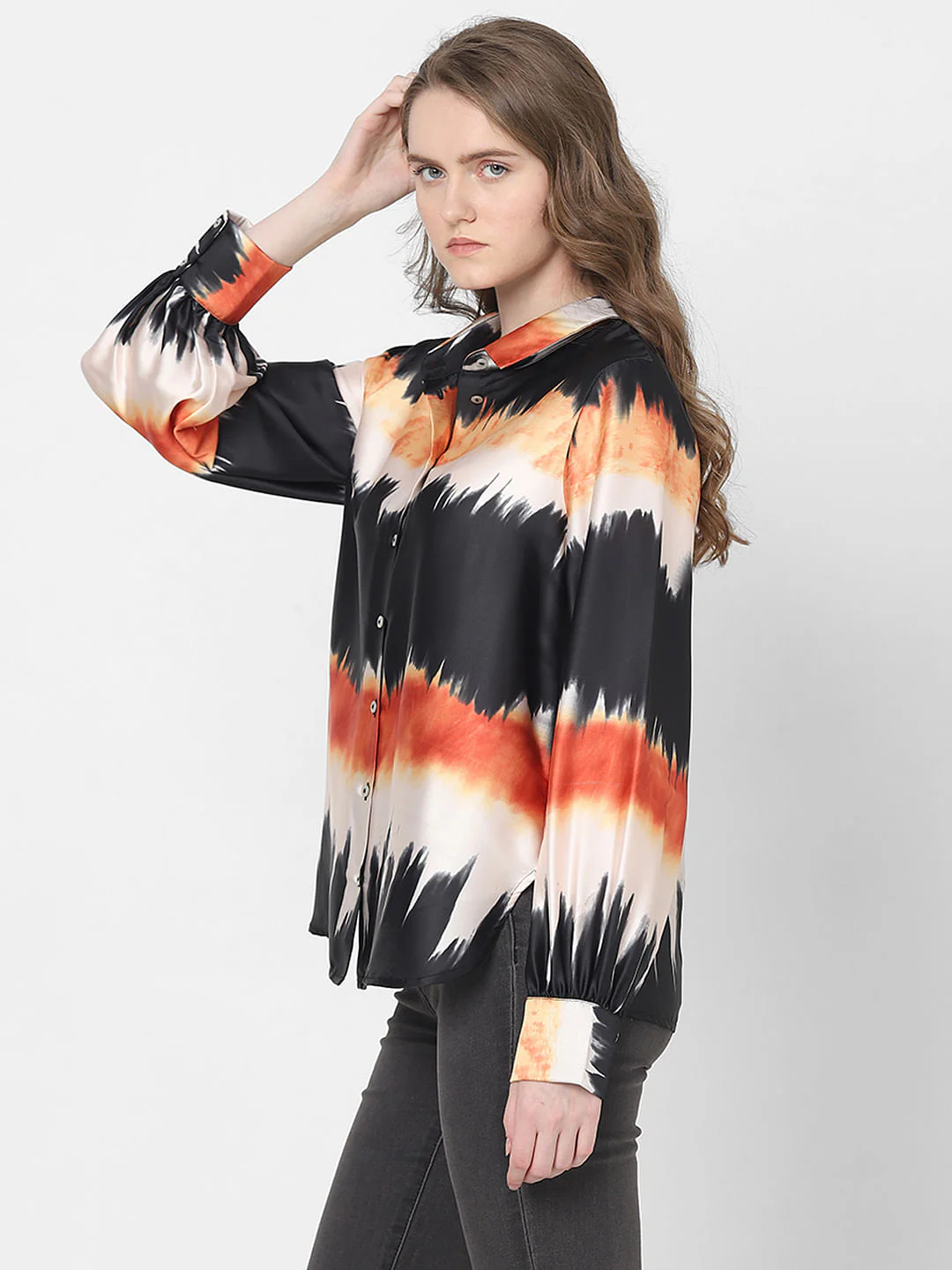 Black Watercolour Printed Shirt - Image 3