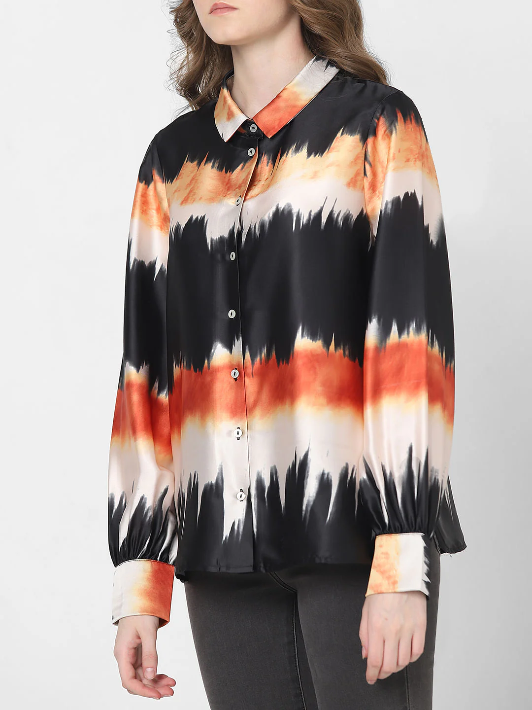 Black Watercolour Printed Shirt - Image 6