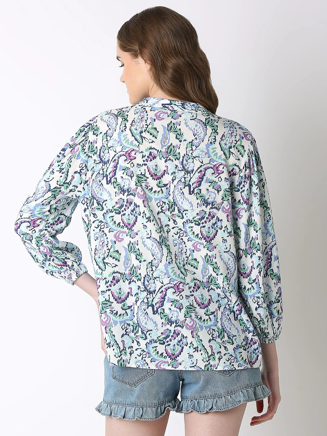 Light Blue Printed Top - Image 4