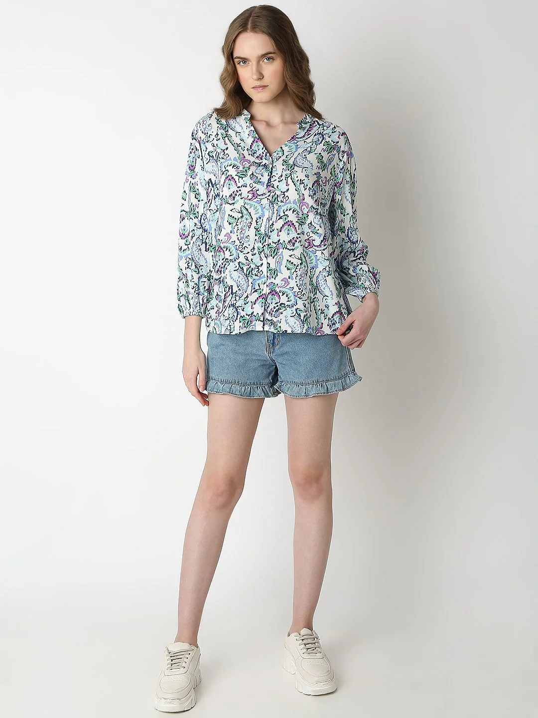 Light Blue Printed Top - Image 5