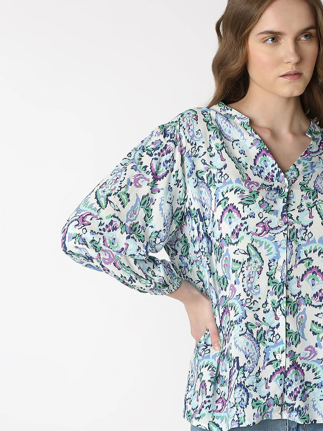Light Blue Printed Top - Image 6