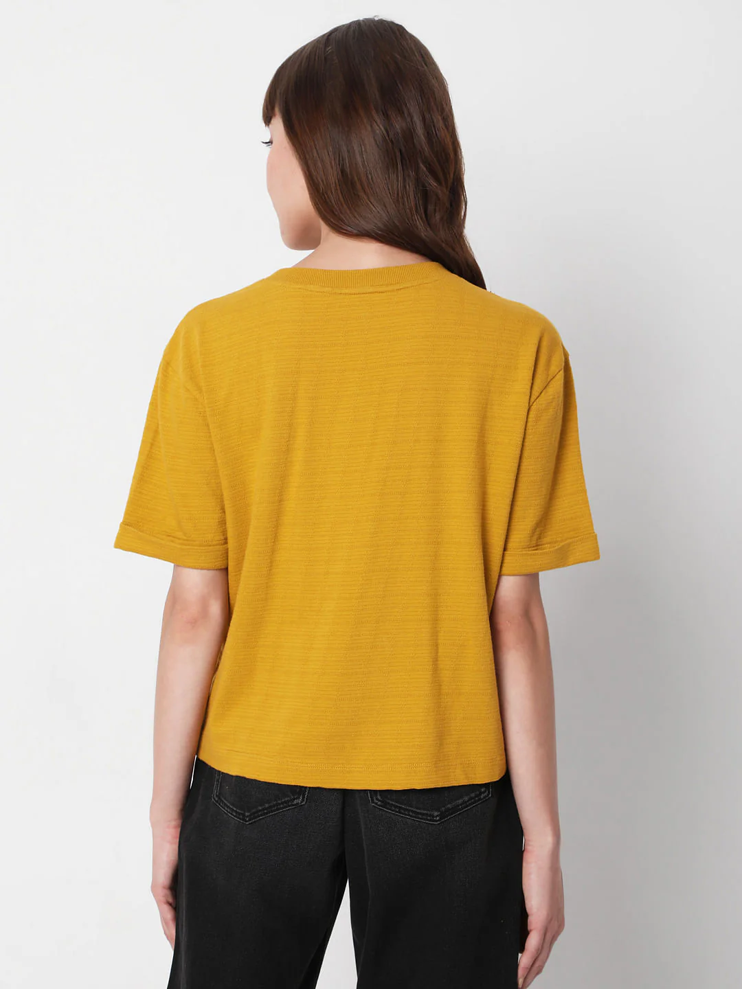 Mustard Cropped T-Shirt - Image 4