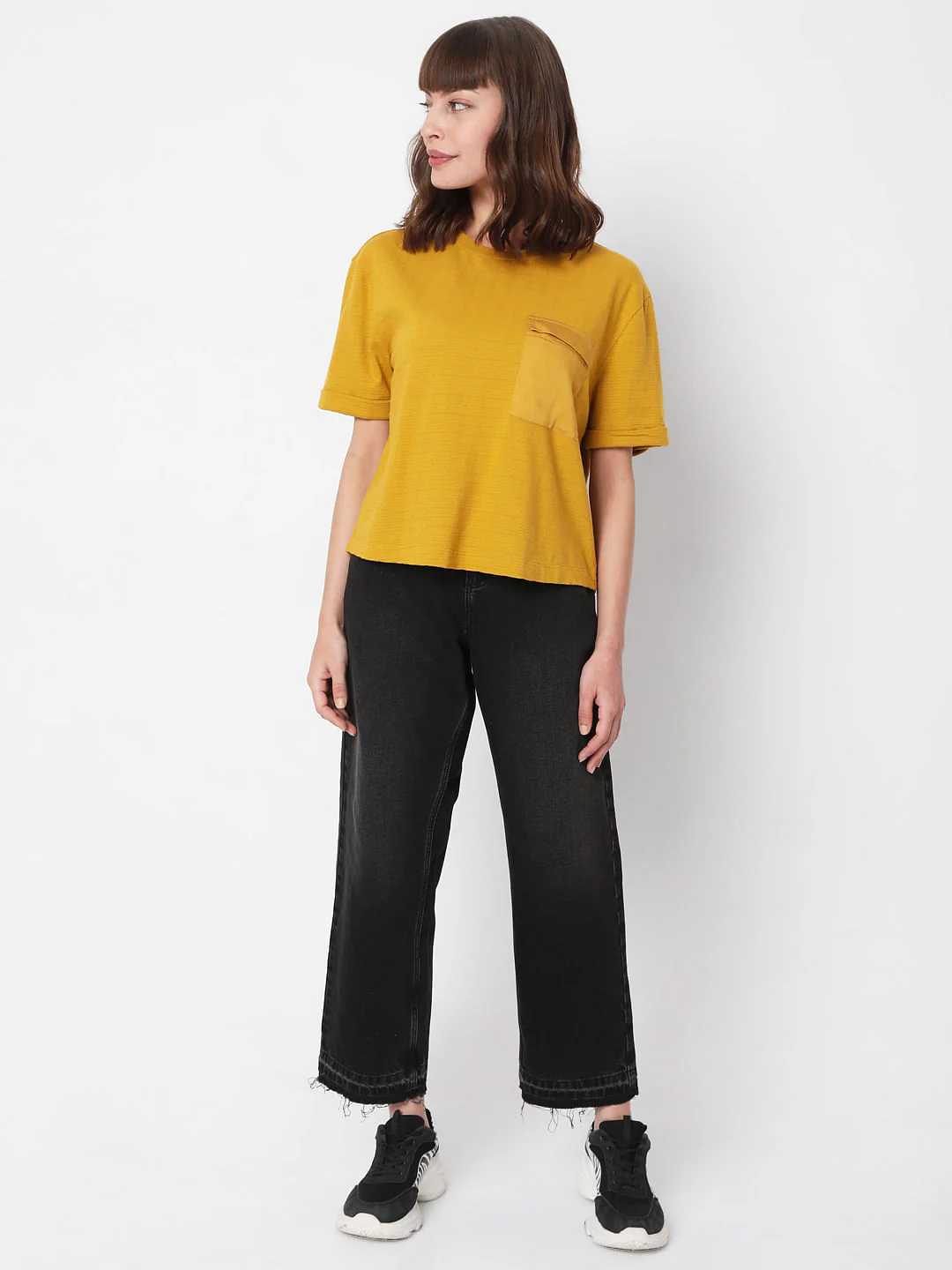 Mustard Cropped T-Shirt - Image 5