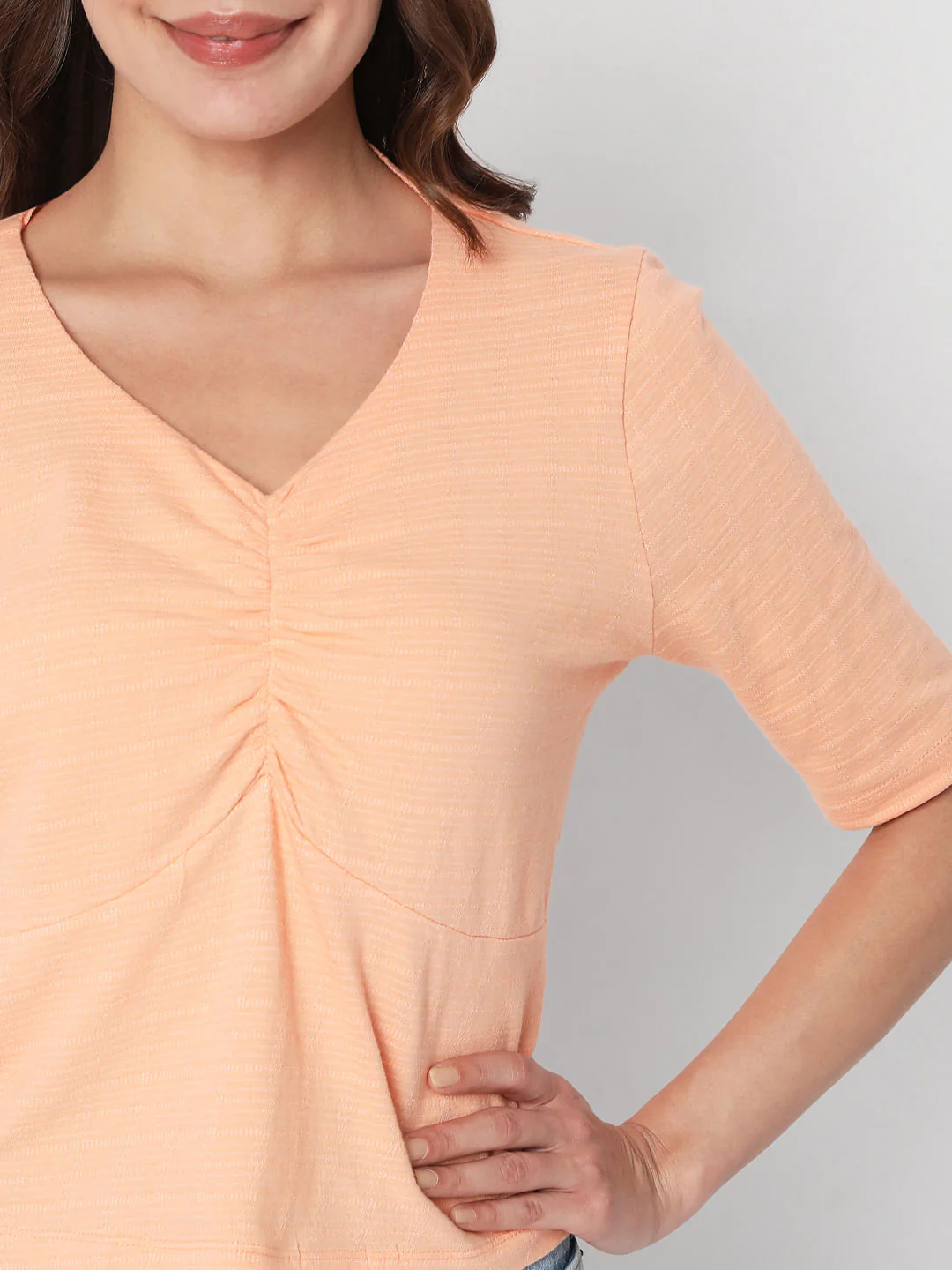 Coral V Neck Top - Image 6