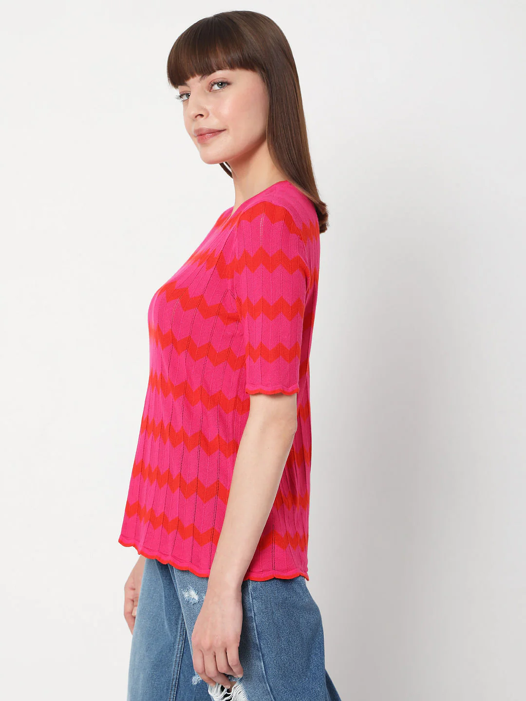 Fuschia Pink Knit Top - Image 3